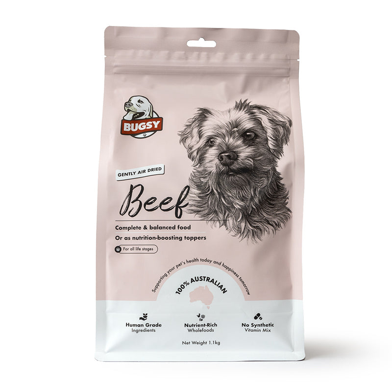 BUGSY Premium Air-Dried Raw Beef Dog Dry Food