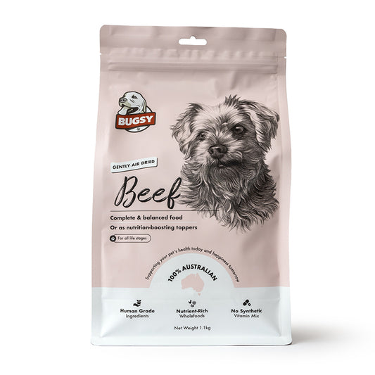 BUGSY Premium Air-Dried Raw Beef Dog Dry Food