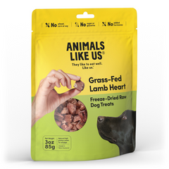 Animals Like Us Grass-Fed Lamb Heart Freeze Dried Raw Dog Treats 85g