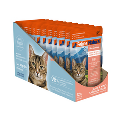 Feline Natural Lamb And Salmon Grain Free Cat Food Pouches