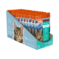 Feline Natural Hoki And Beef Grain Free Cat Food Pouches