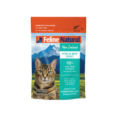 Feline Natural Hoki And Beef Grain Free Cat Food Pouches