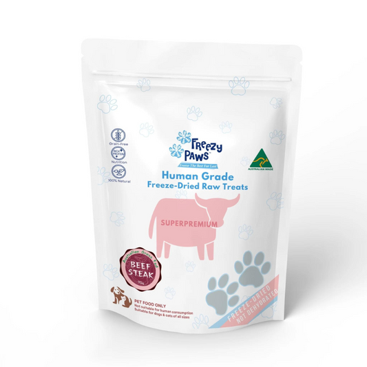Freezy Paws Freeze Dried Dogs and Cats Treats Beef Steak 70g