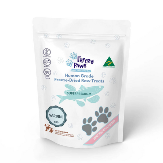 Freezy Paws Freeze Dried Dogs and Cats Treats Whole Sardine 80g