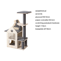 Honeypotcat Deluxe Two-Level Cat Villa - 113cm - Shipping Only