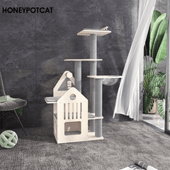 Honeypotcat Grand Cat Mansion With Space Capsule - 148cm - Shipping Only