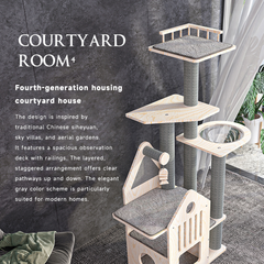 Honeypotcat Grand Cat Mansion With Space Capsule - 148cm - Shipping Only