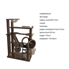 Honeypotcat Knightsbridge Grandeur Black Walnut Cat Sanctuary - 175cm - Shipping Only