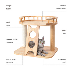Honeypotcat MZ Happy Steps Wooden Cat Tree - 53cm - Shipping Only