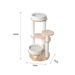 Honeypotcat MZ Simple Joy Wood Cat Tower - Double Delight 110cm - Shipping Only