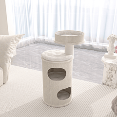 Honeypotcat PURRING Multi-Level Sisal Barrel Cat Tower - 95cm - Shipping Only