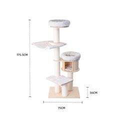Honeypotcat Premium Solid Wood Cat Tower Tree - 175.5cm