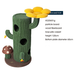 Honeypotcat Solo Cactus Bloom Cat Tree - Green 120.5cm - Shipping Only