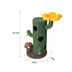 Honeypotcat Solo Cactus Bloom Cat Tree - Green 120.5cm - Shipping Only