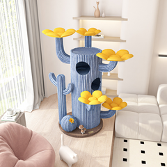 Honeypotcat Luxe Cactus Bloom Cat Tree - Blue 162cm - Shipping Only
