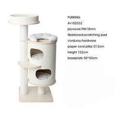 Honeypotcat PURRING Plush & Sisal Barrel Cat Tower - 122cm - Shipping Only