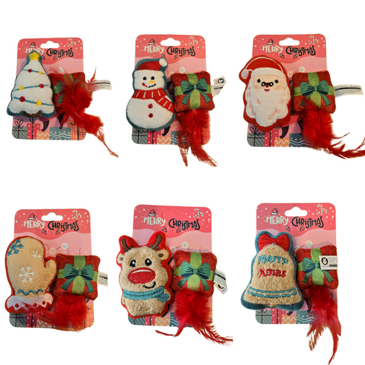 Pikapet Christmas Holiday Pet Toys 2 pcs Assorted