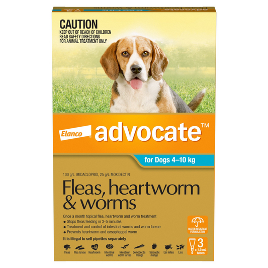 Advocate Spot-on Flea and Worm Treatment for Medium Dog 4-10kg
