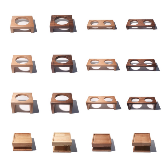 Aevan Epoch Wood Pet Bowl Stands