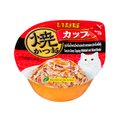 CIAO Cat Treats Tuna in Gravy topping Whitebait and Sliced Bonito