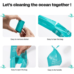 Deo Doo Bio Dog Poo Bags with Handle 12 Rolls 144 Counts Uncented