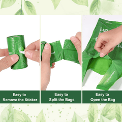 Deo Doo Bio Dog Poo Bags with Handle 20 Rolls 240 Counts Uncented