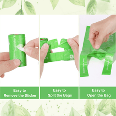 Deo Doo Bio Dog Poo Bags with Handle 8 Rolls 120 Counts Sakura Scented