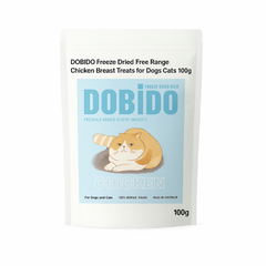 DOBIDO Freeze Dried Free Range Chicken Breast Dog Cat Treats 100g