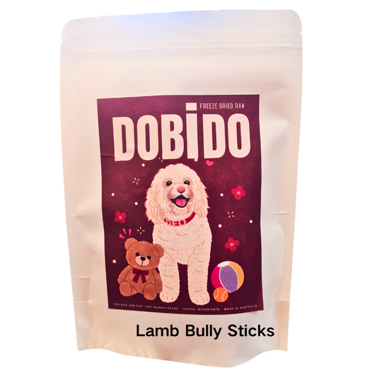 DOBIDO Freeze Dried Lamb Bully Sticks Dog Cat Treats 40g