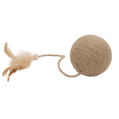 Hoopet Long Rope Feather Sisal Ball Cat Toy