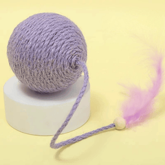 Hoopet Long Rope Feather Sisal Ball Cat Toy