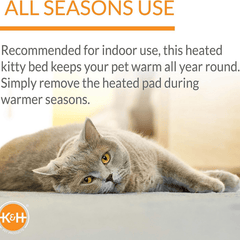 K&H Thermo Kitty Cuddle Up Heated Bed Mocha 40cm 4w