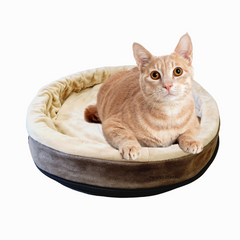 K&H Thermo Kitty Cuddle Up Heated Bed Mocha 40cm 4w