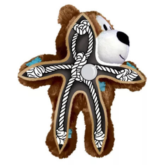 KONG Holiday Christmas Wild Knots Sweater Bear Green Medium Large Tug Plush Toy For Dogs