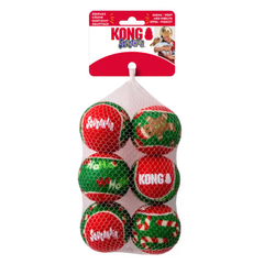 KONG Holiday Squeakair Balls Medium Dog Toy 6 Pack