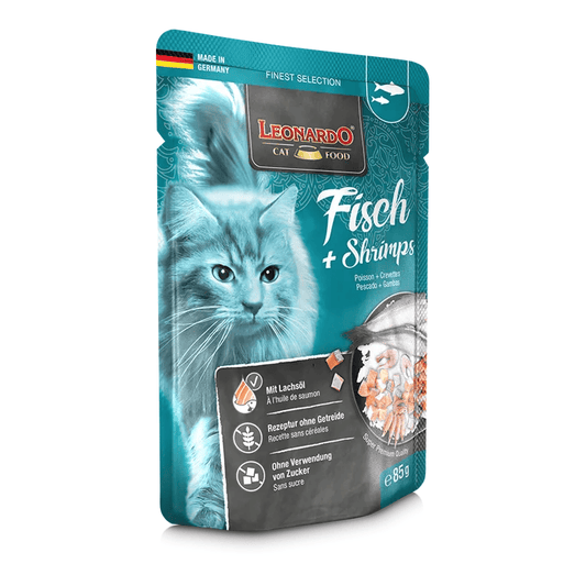 Leonardo Finest Selection Fish & Shrimps Cat Wet Food Pouch 85g