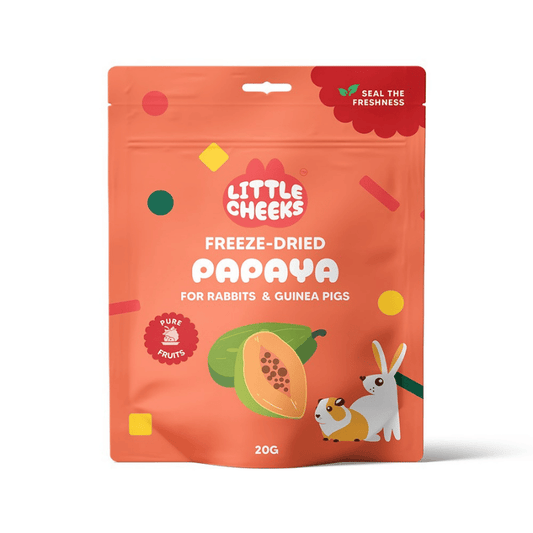 Little Cheeks Freeze Dried Papaya Treats for Rabbits and Guinea Pigs 20g