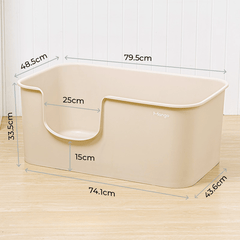 Mango Open Oversized Splash-Proof Giant Cat Litter Box