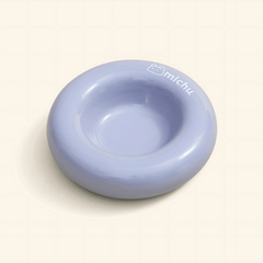 Michu Bagel Ceramic Cat Bowl – Anti-Whisker Wide Shallow Cat Food Bowl