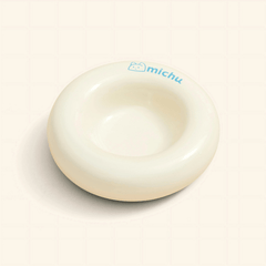 Michu Bagel Ceramic Cat Bowl – Anti-Whisker Wide Shallow Cat Food Bowl