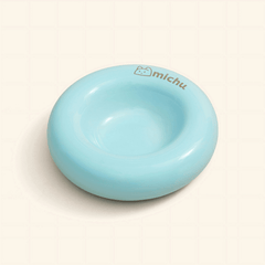 Michu Bagel Ceramic Cat Bowl – Anti-Whisker Wide Shallow Cat Food Bowl