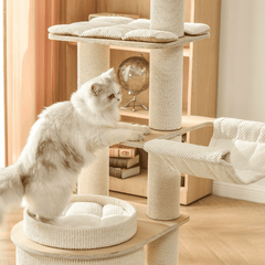 Michu Luna Multi-Layer Solid Wood Cat Nest Tree - Shipping Only