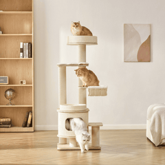 Michu Luna Multi-Layer Solid Wood Cat Nest Tree - Shipping Only