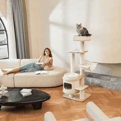 Michu Luna Multi-Layer Solid Wood Cat Nest Tree - Shipping Only