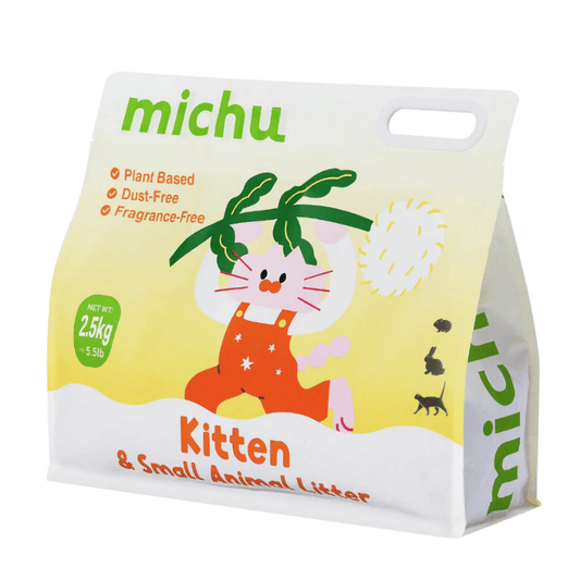 Michu Natural Crushed Tofu Cat Litter for Kittens and Small Animals 2.5kg/6L