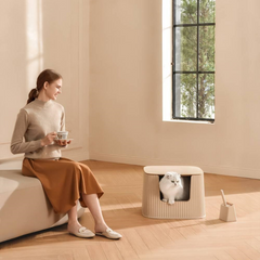 Michu XXL Deluxe Cat Litter Box High-Quality Bamboo Lid