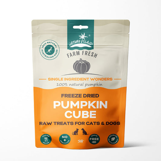Nature Island Freeze Dried Pumpkin Cube treats 50g for Pets