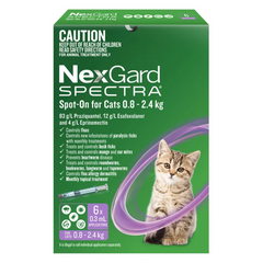 NexGard Spectra 0.8 - 2.4kg Cat Flea Tick & Worm Spot-On
