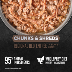 Orijen Chunks & Shreds Regional Red ENTRÉE in Bone Broth Cat Wet Food Can 85g