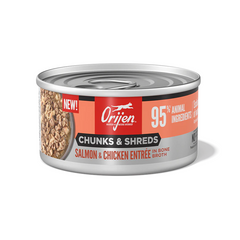 Orijen Chunks & Shreds Salmon & Chicken ENTRÉE in Bone Broth Cat Wet Food Can 85g